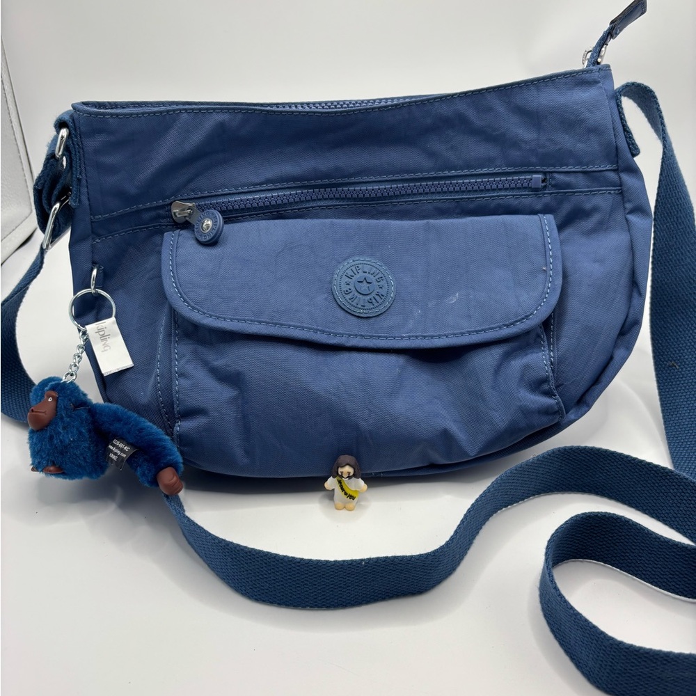 Kipling Blue Crossbody Bag with Fun Charms